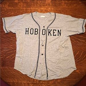 Vintage Gray Hoboken Baseball/Softball Jersey with Black Trim